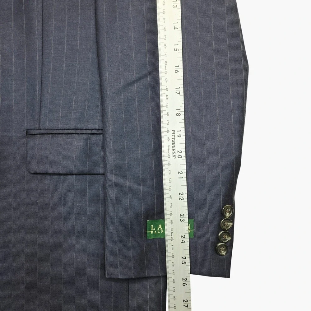 Lauren Ralph Lauren Mens Navy Blue Pinstripe 2 Button Blazer Sport Coat Canada